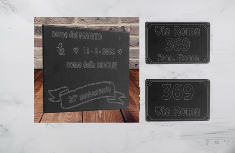 TARGA E NUMERI CIVICI in ardesia personalizzato
